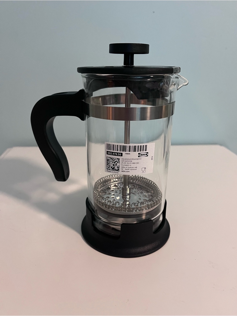 IKEA Black and Silver French Press Coffee Maker